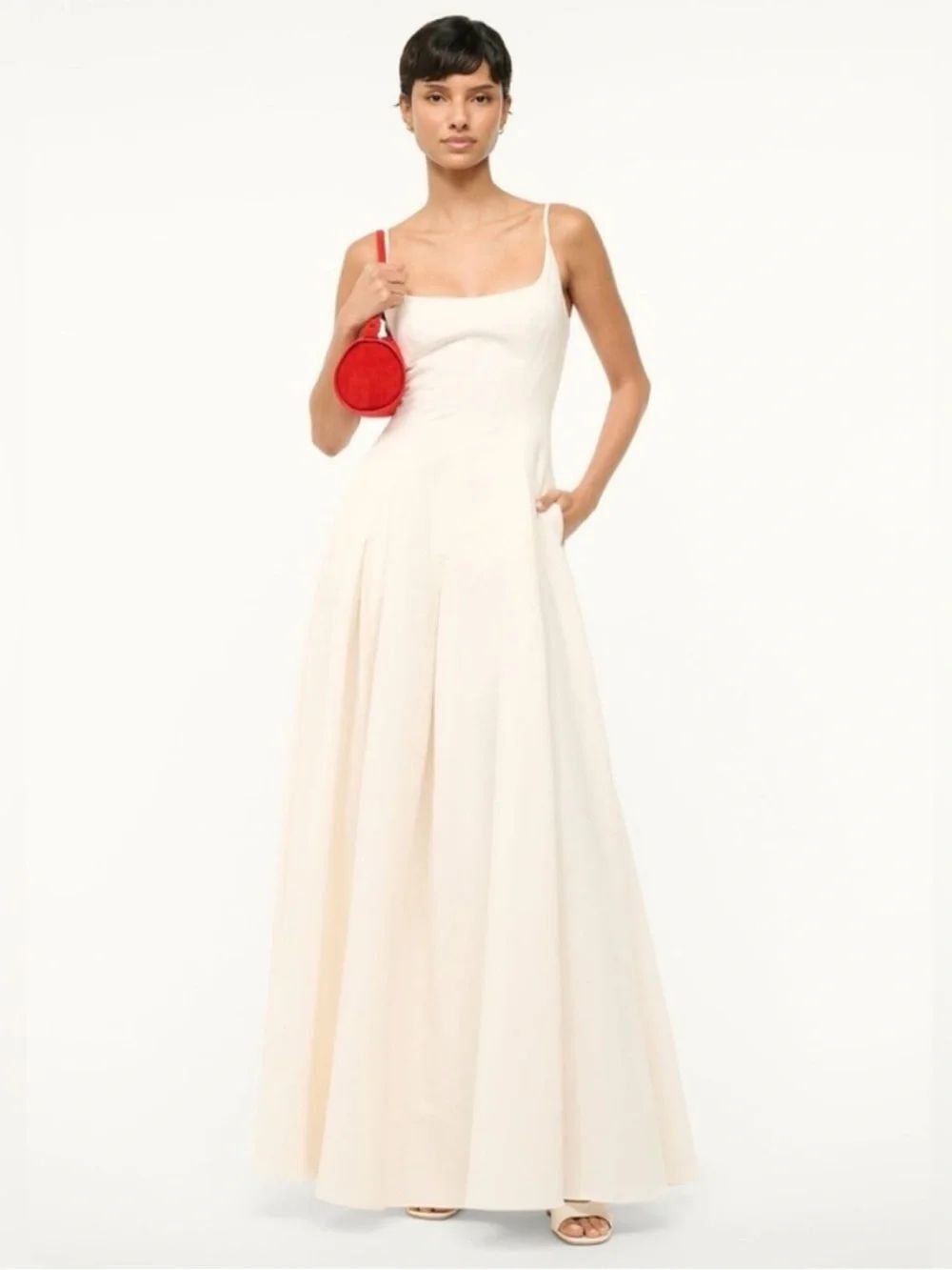 STAUD Ivory Cream Joy Maxi Dress